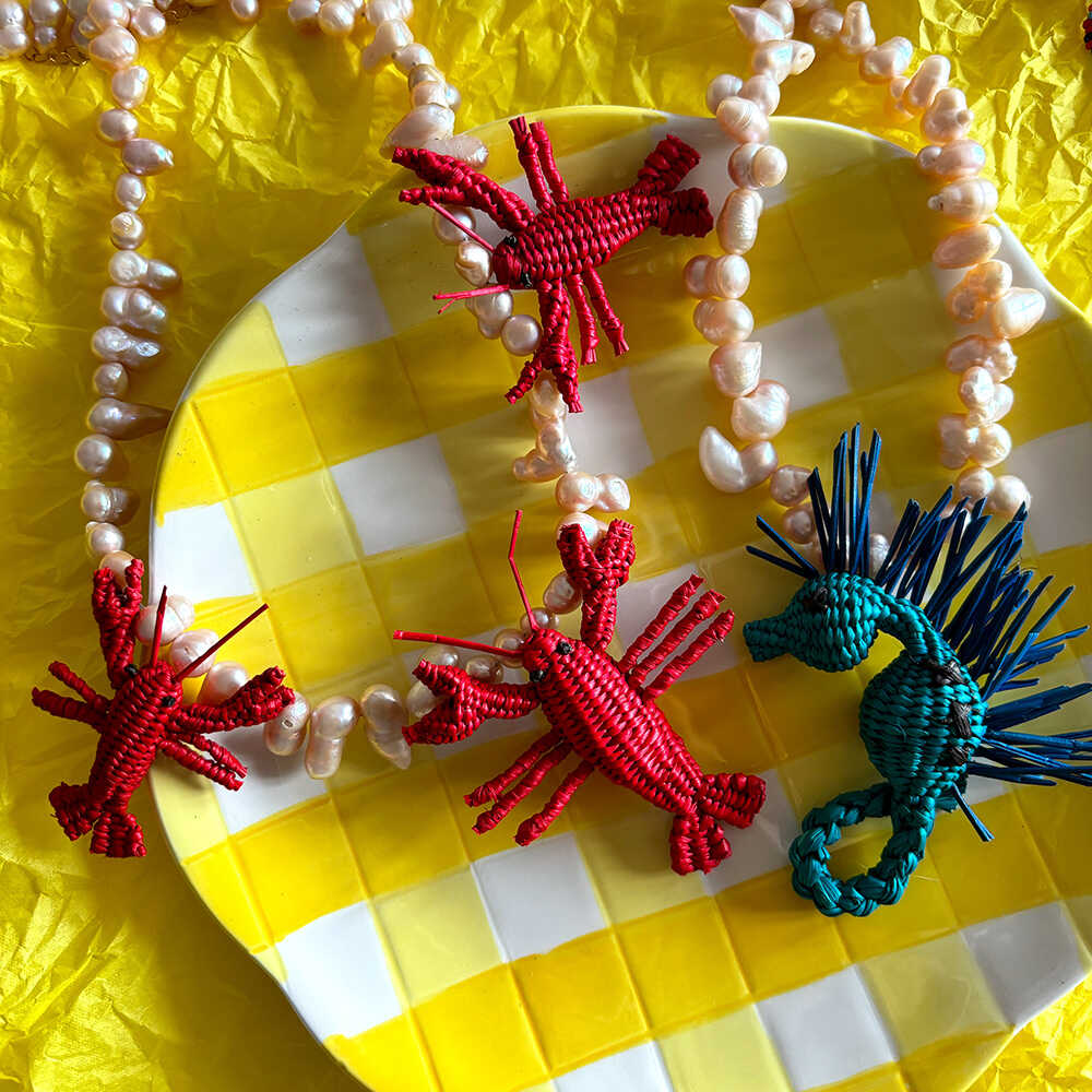 AMORI MORI THREE PALM LOBSTER NECKLACE