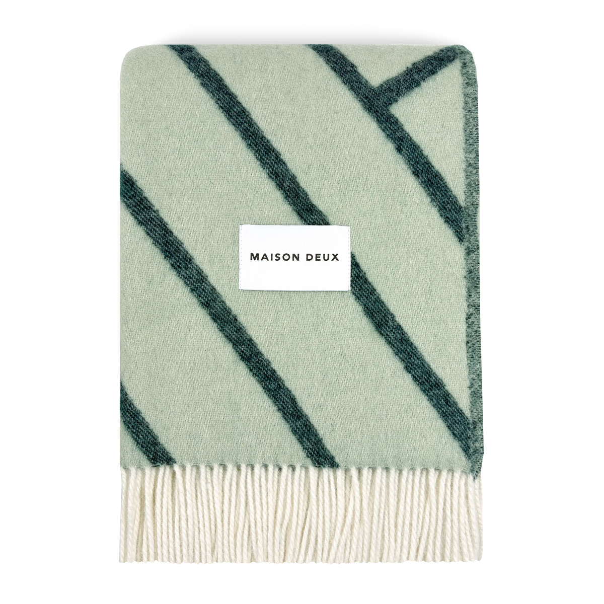 MAISON DEUX LINES BLANKET GREEN SAGE