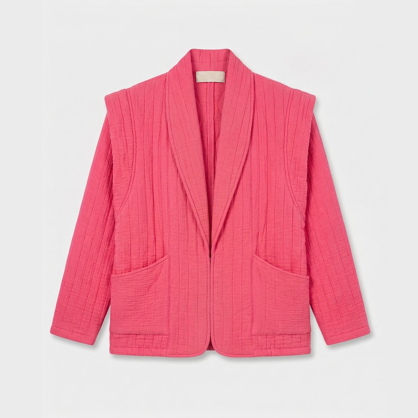 SANFRANSISCO1 KIMONO VEST PLAIN PINK