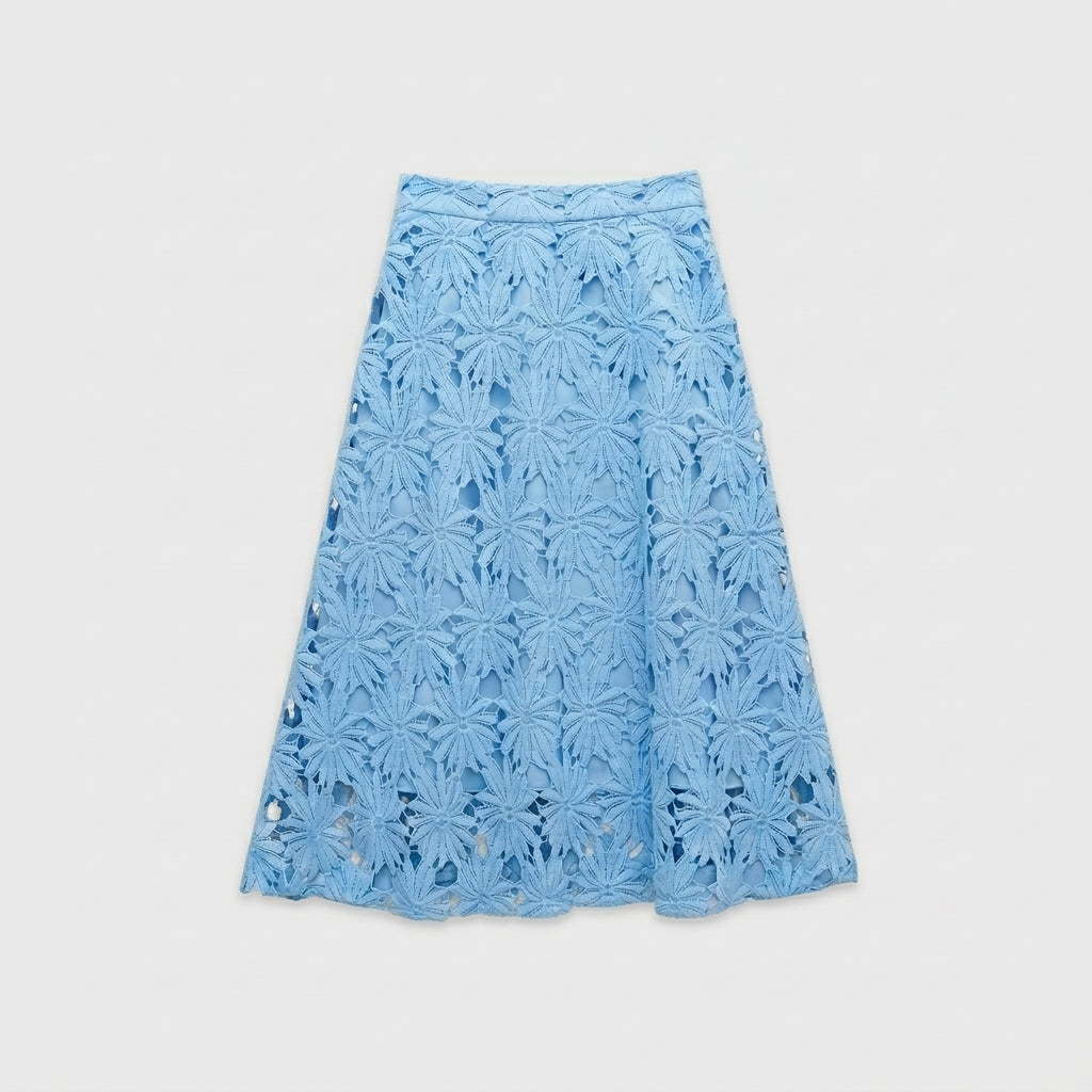 TIA BABY BLUE FLOWER SKIRT