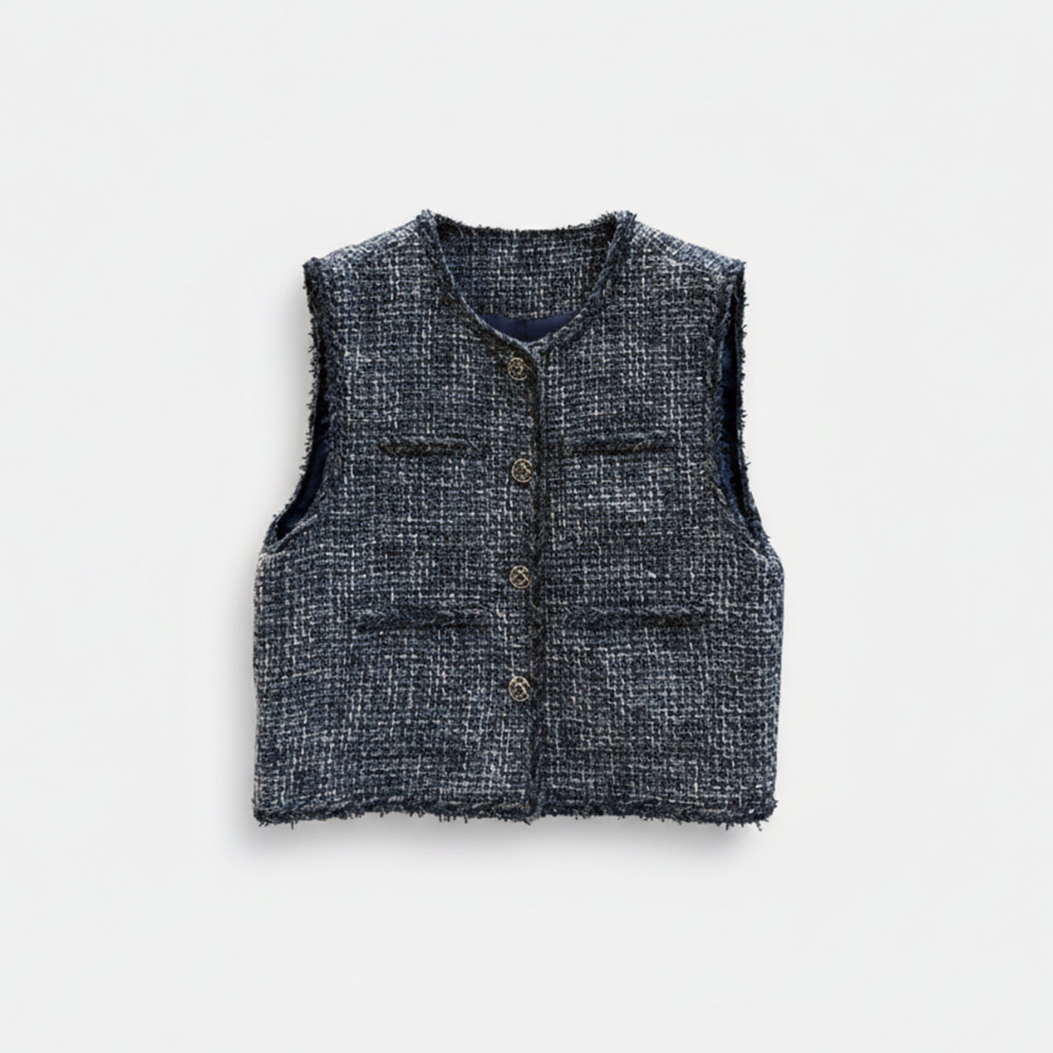 BEA TWEED GILET NAVY