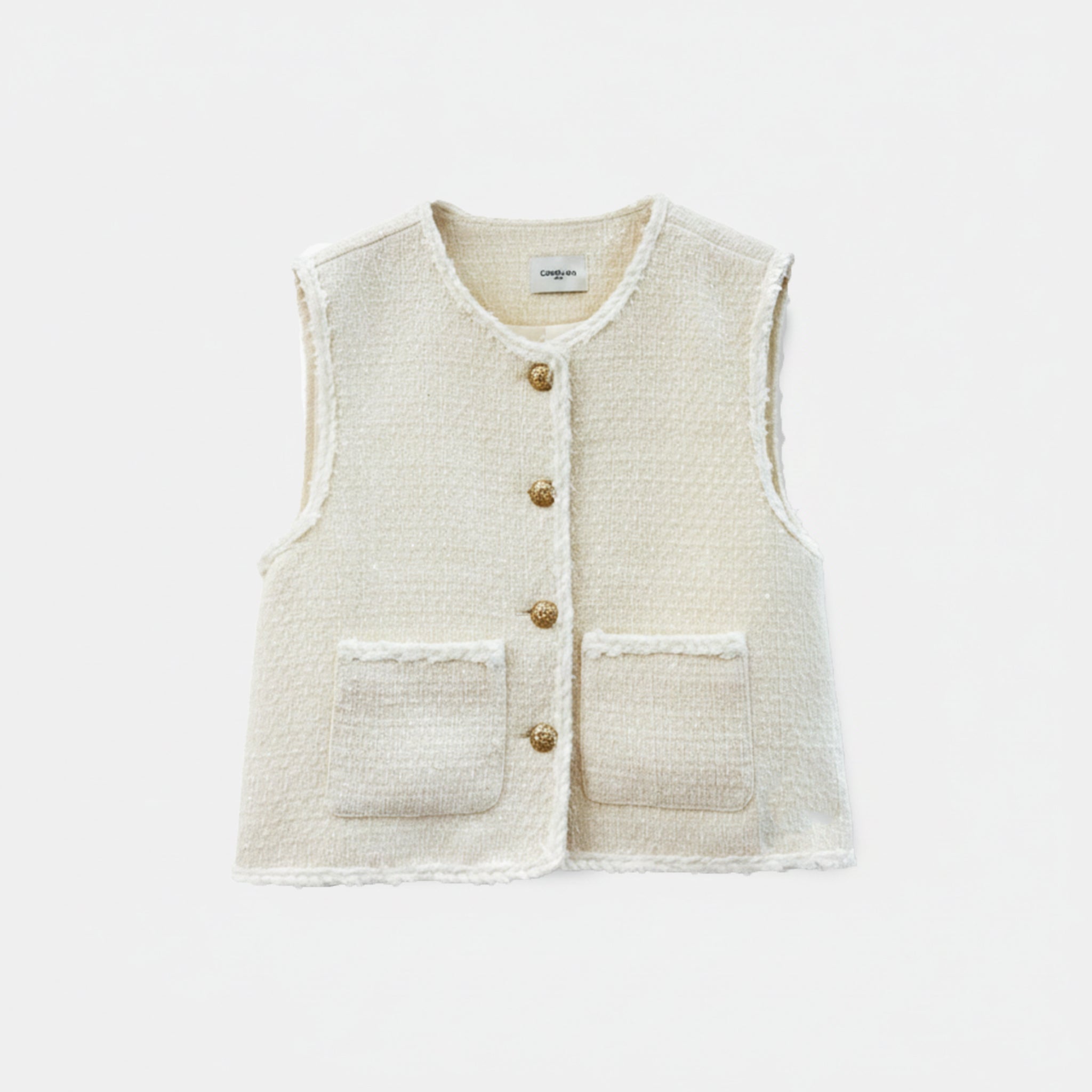 BEA TWEED GILET OFF WHITE