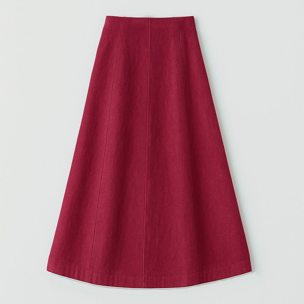 MIA DEEP RED DENIM SKIRT